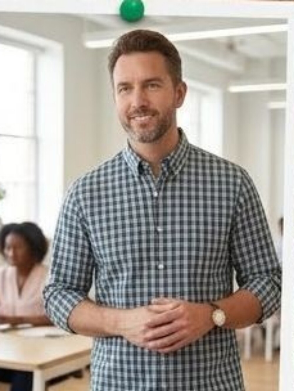 Jos. A. Bank Men’s Plaid Button-Down Shirt - Blue & Green